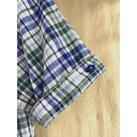 Buffalo David Bitton Multicolor Plaid Short Sleeve Button Up Shirt Mens Medium - Picture 6 of 9